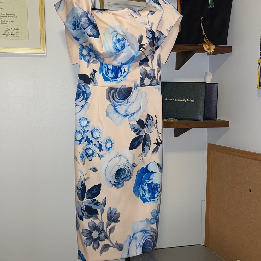 ASOS light pink and blue floral dress NWT